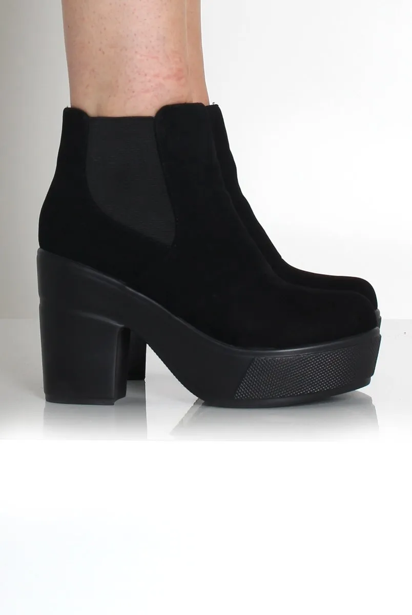 Blair Black Suede Platform Boots