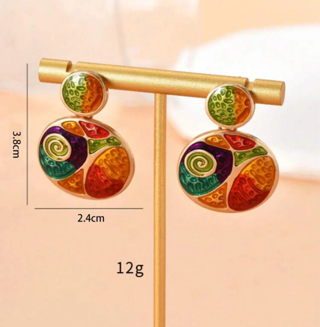 BLING Geo Colored Drop Stud Earrings