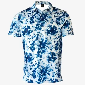 Blue Tie Dye Cool Tech Performance Golf Polo