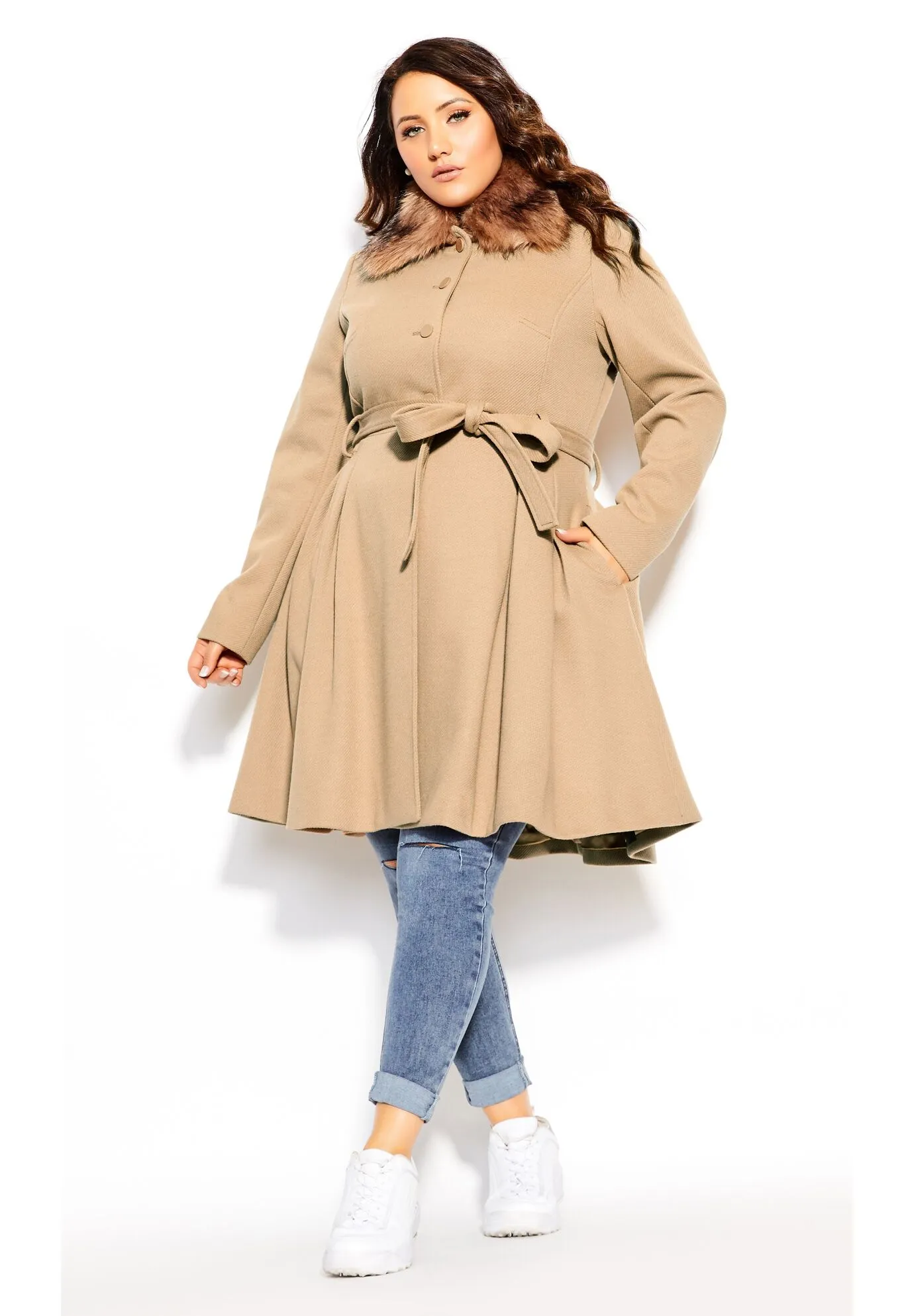 Blushing Belle Coat - taupe