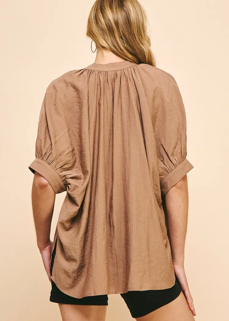 Bondi Blouse-Mocha