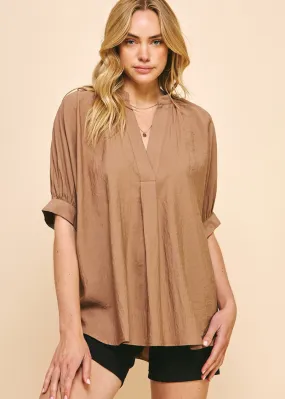 Bondi Blouse-Mocha