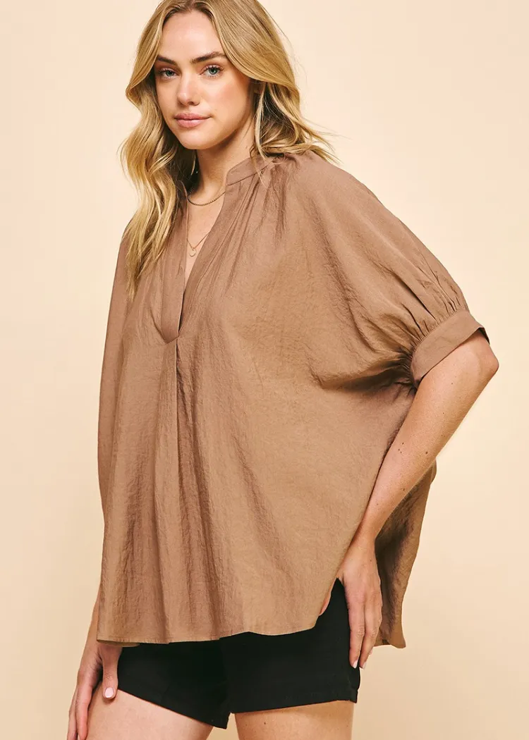 Bondi Blouse-Mocha