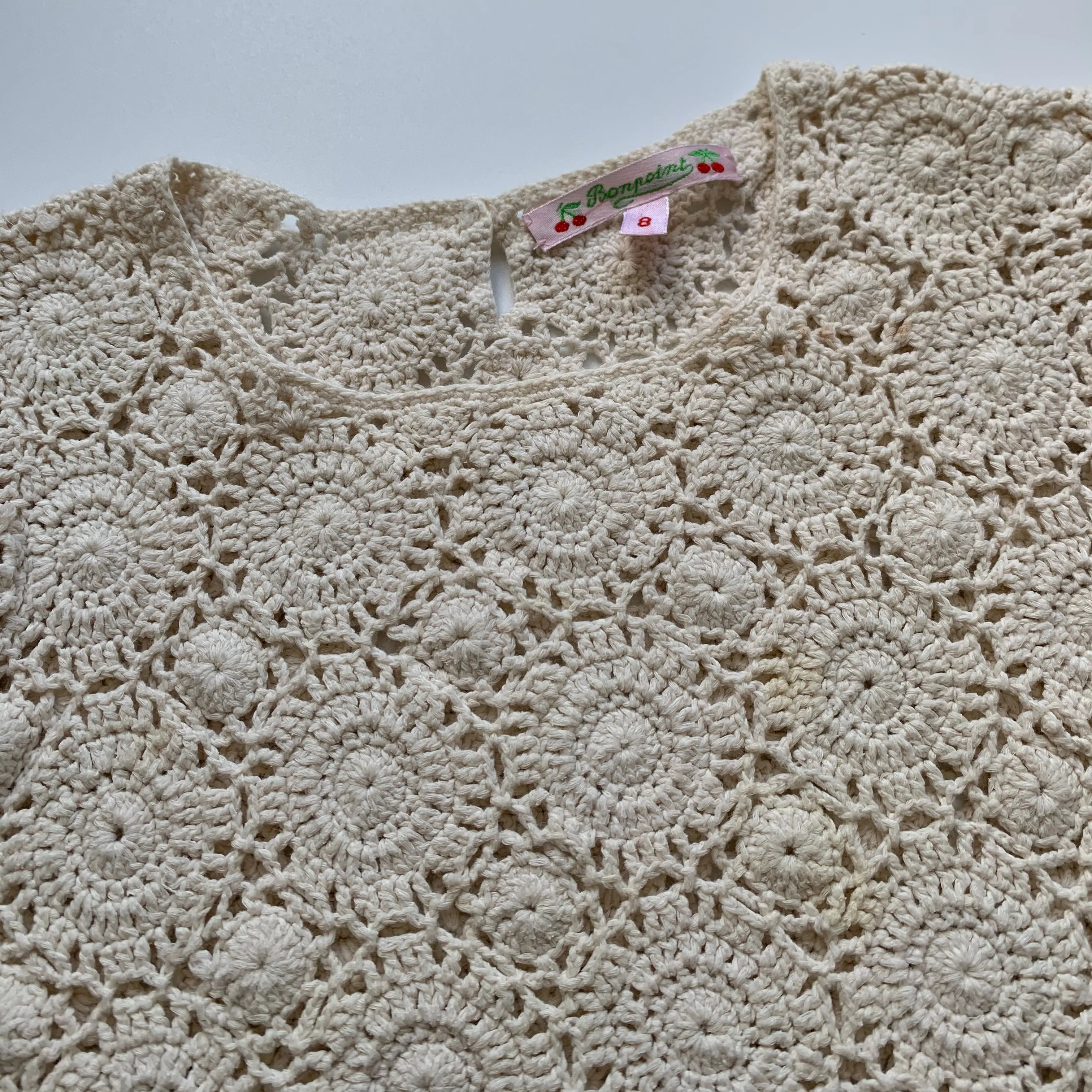 Bonpoint Cream Crochet Top: 8 Years