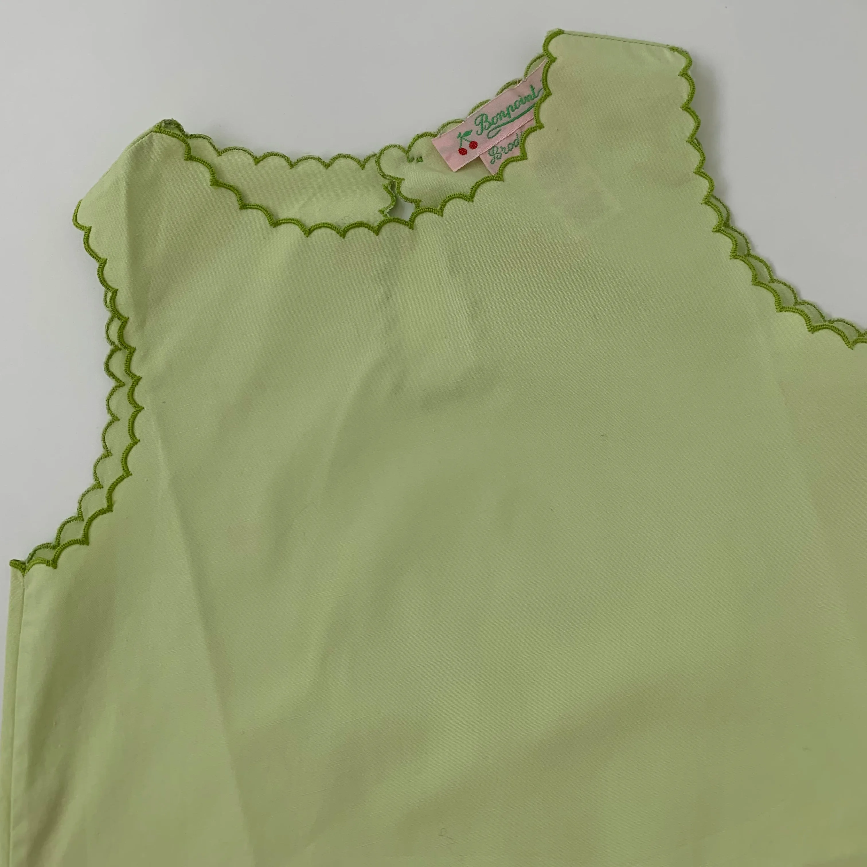 Bonpoint Lime Green Dress With Bag: 2 Years