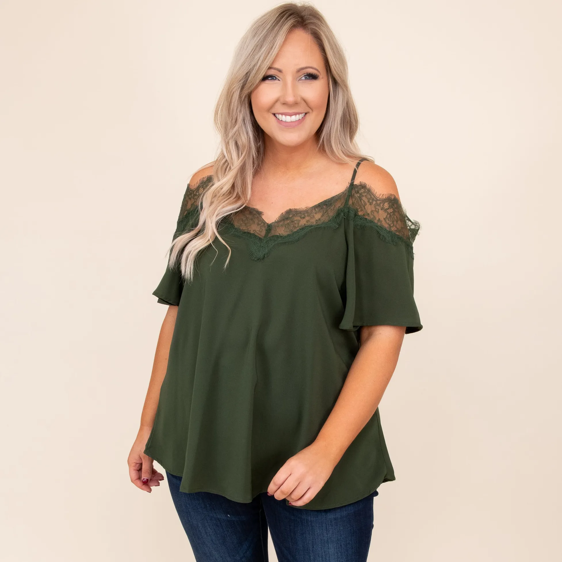 Born Beautiful Blouse, Olive