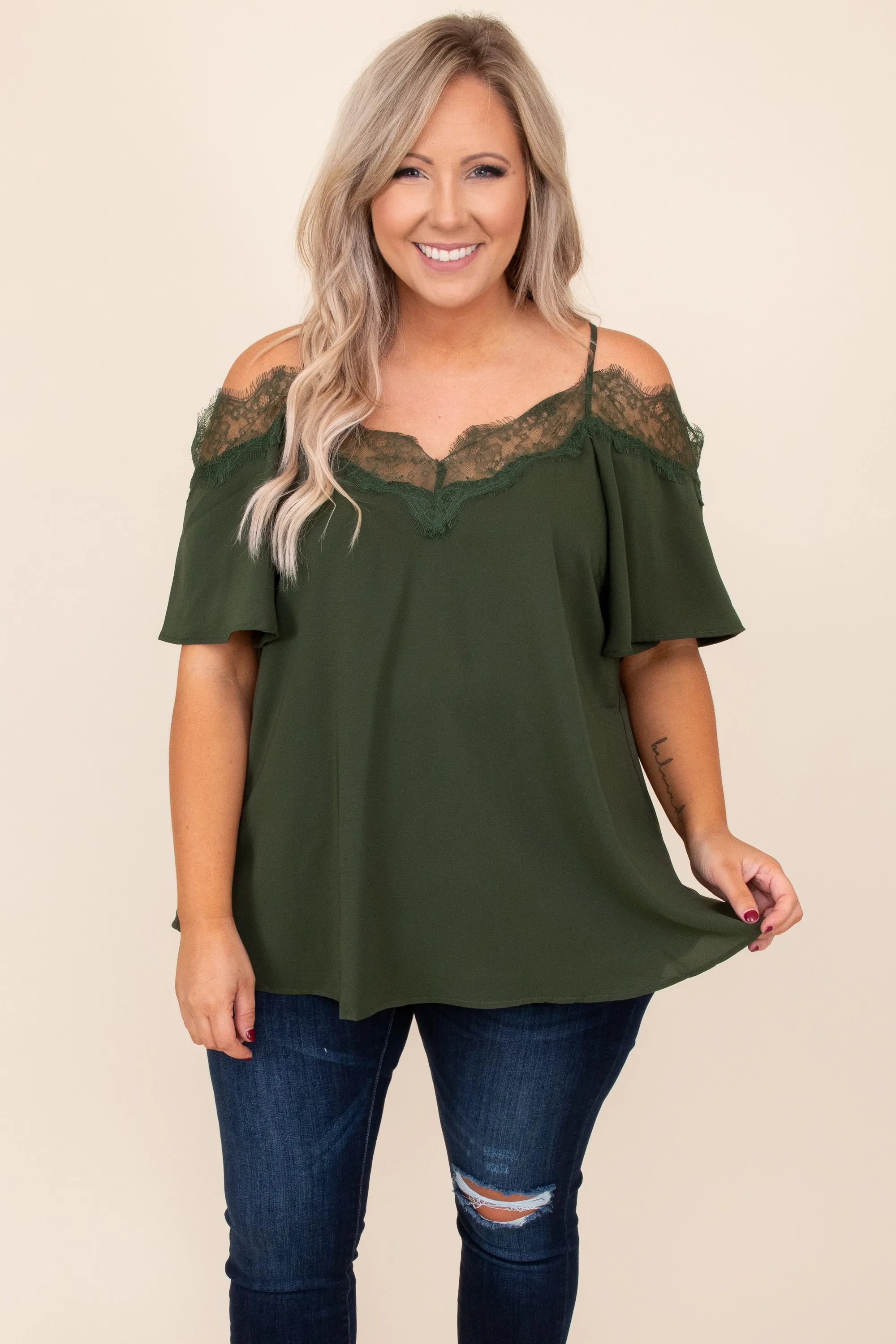 Born Beautiful Blouse, Olive