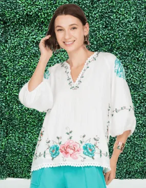 Botanical Embroidery Blouse