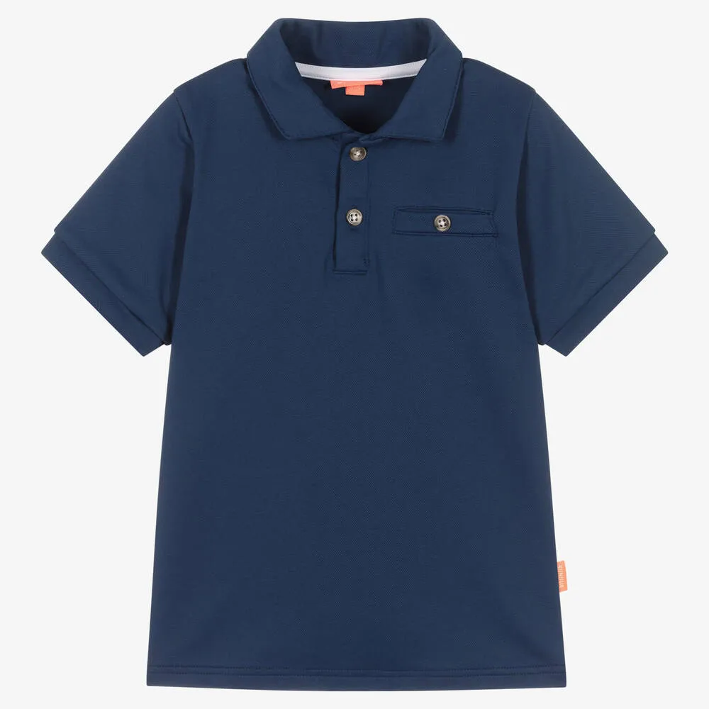 Boys Blue Beach Polo Shirt