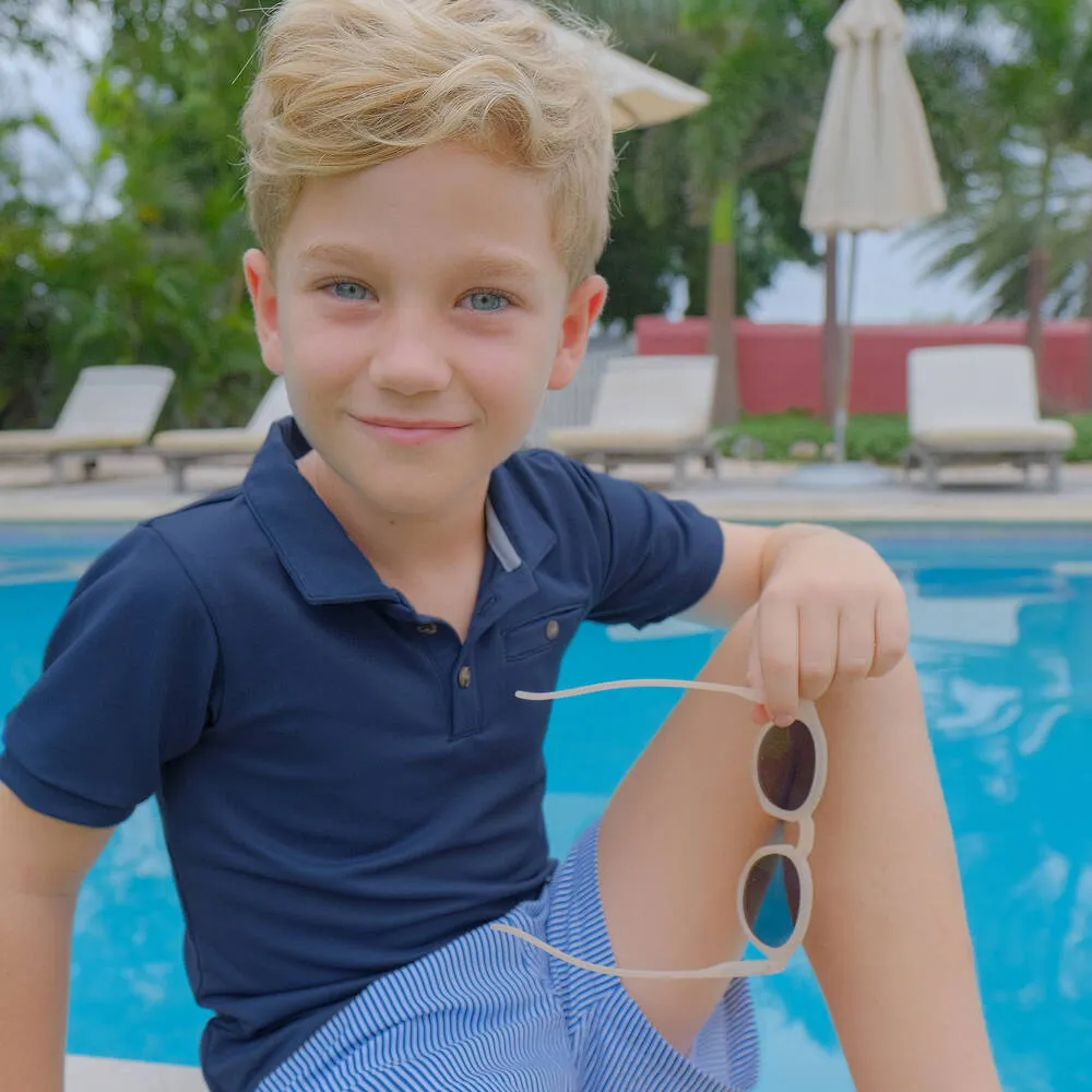 Boys Blue Beach Polo Shirt