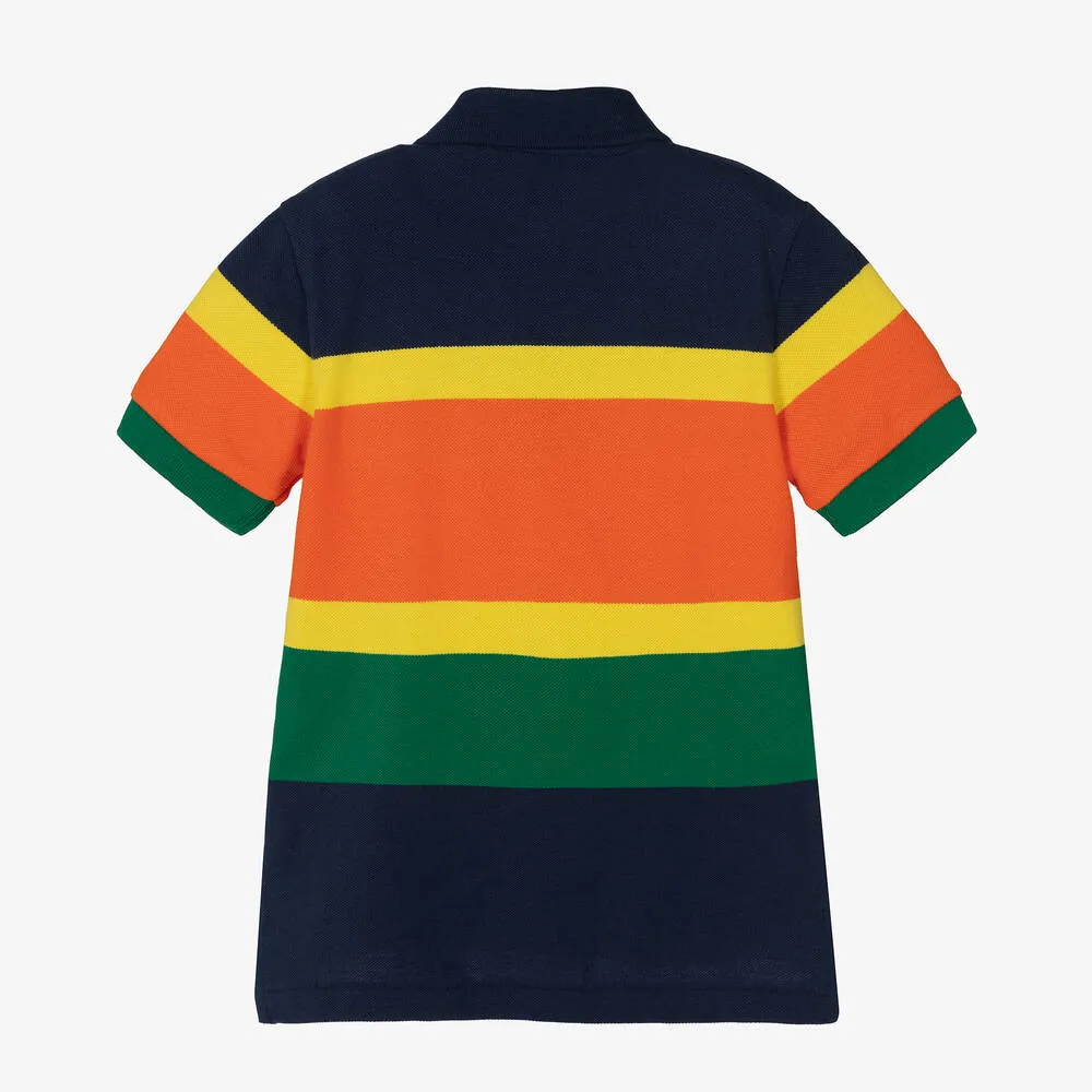 Boys Blue Colourblock Polo Shirt