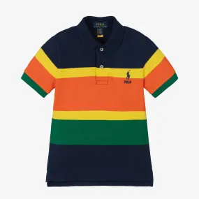 Boys Blue Colourblock Polo Shirt