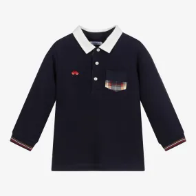 Boys Blue Cotton Polo Shirt