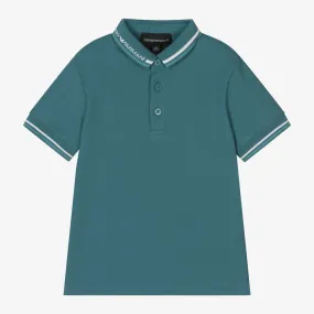 Boys Green Cotton Polo Shirt