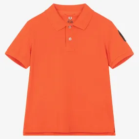 Boys Orange Cotton Polo Shirt