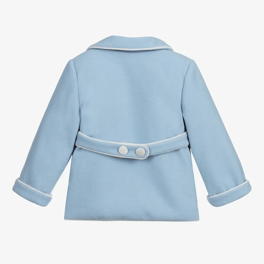 Boys Pale Blue Double-Breasted Coat 