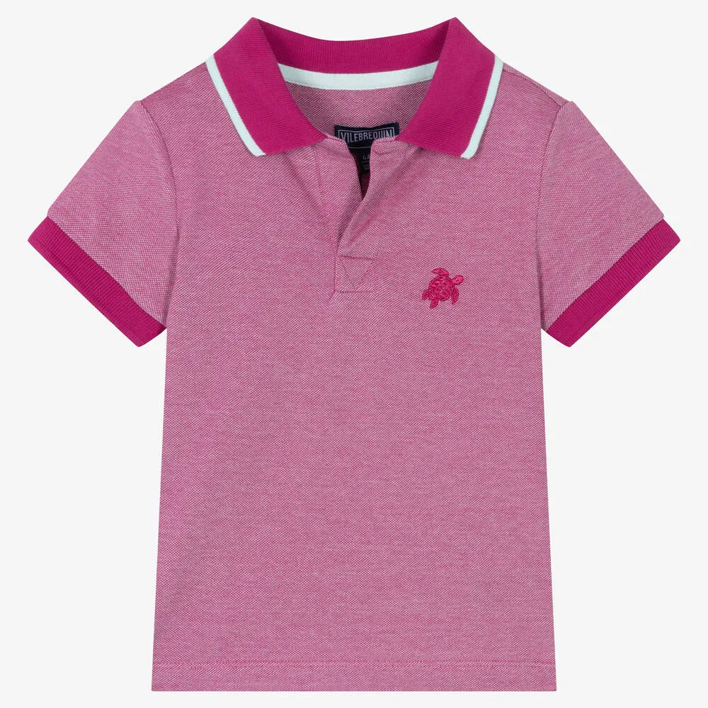 Boys Purple Organic Cotton Polo Shirt