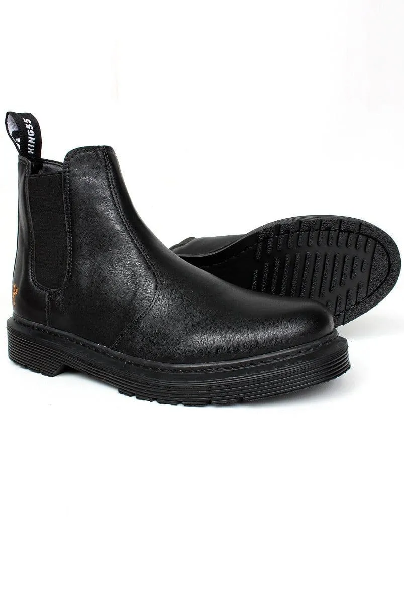 'Brick Lane' Vegan Chelsea Boot by King55 - Black