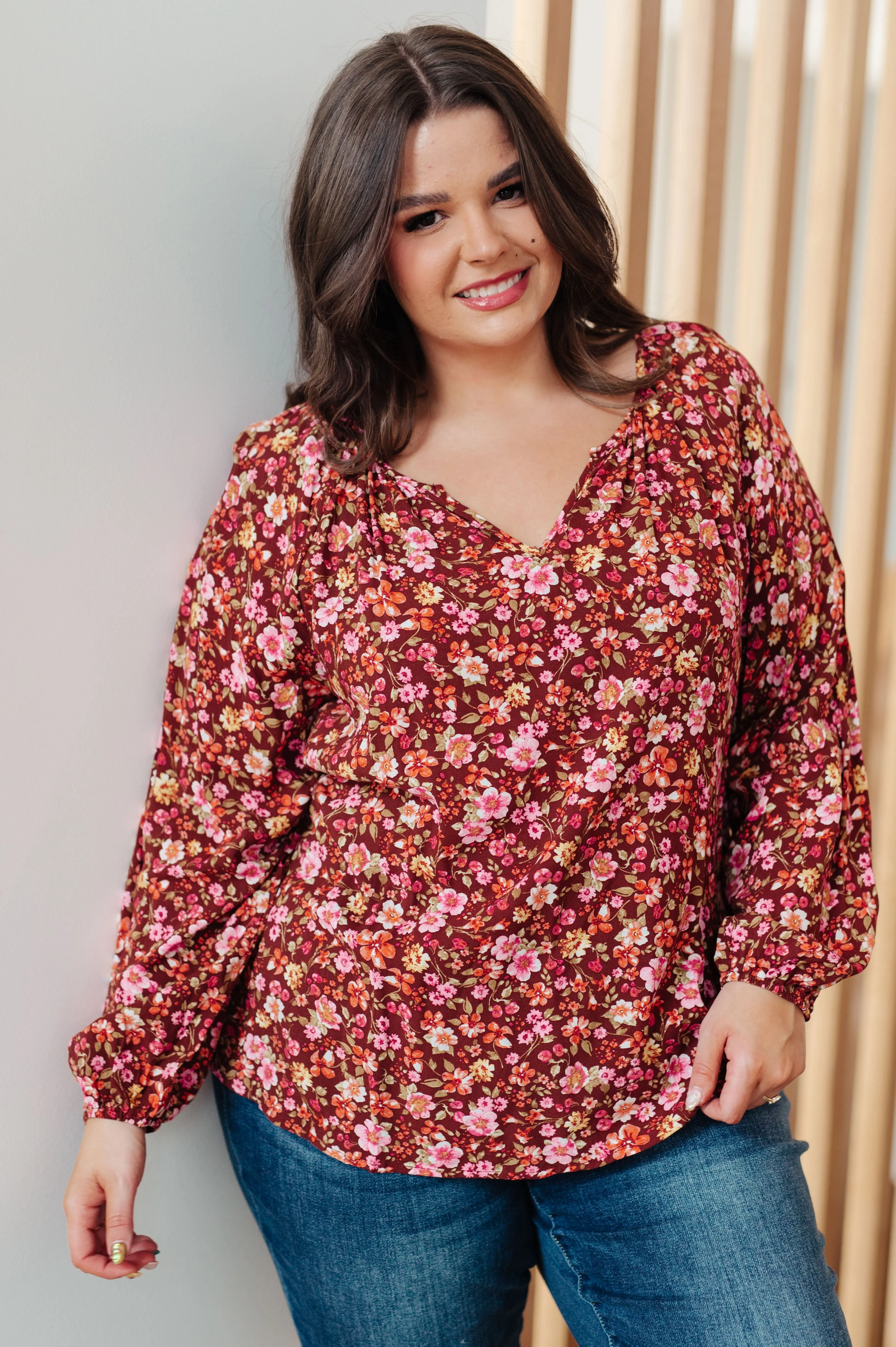 Brunch Blouse in Rust Floral