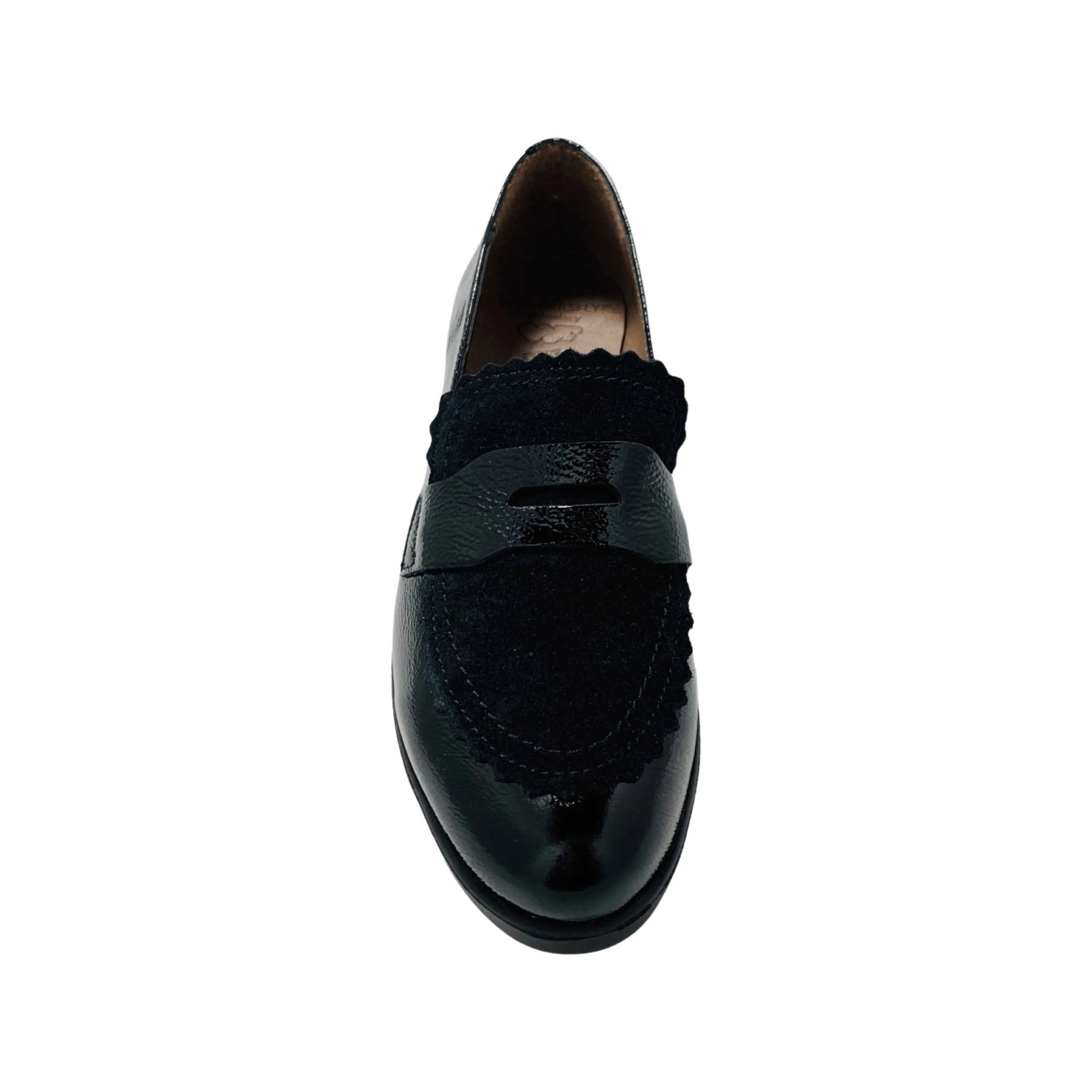 C33223 Black Patent Waterproof Platform Loafer