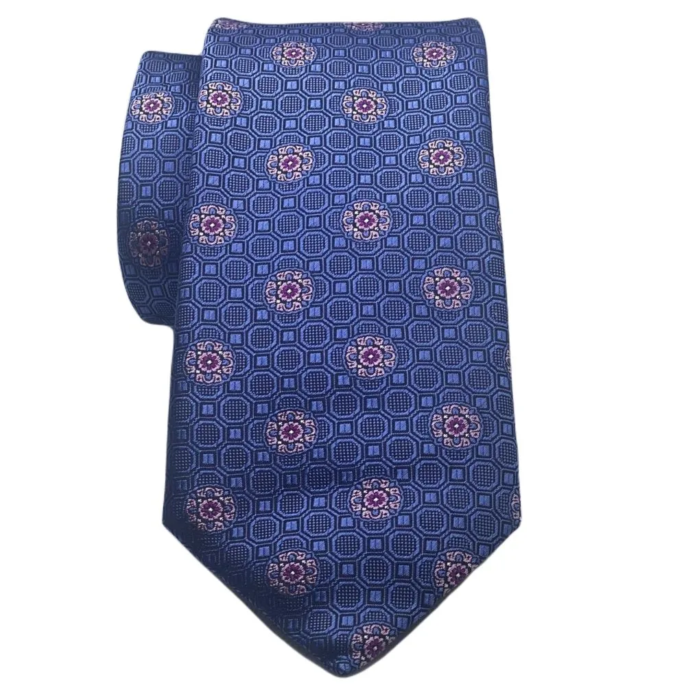 Canali Purple & Pink Silk Tie