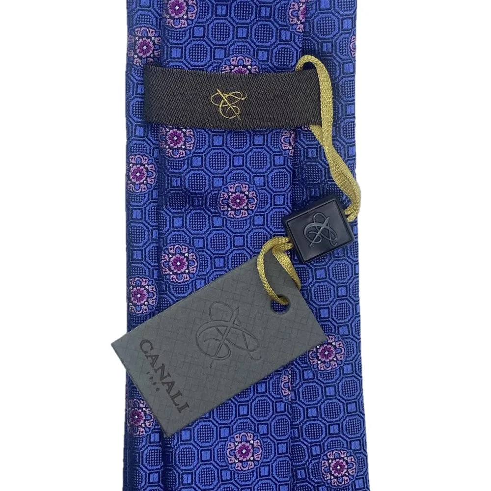 Canali Purple & Pink Silk Tie