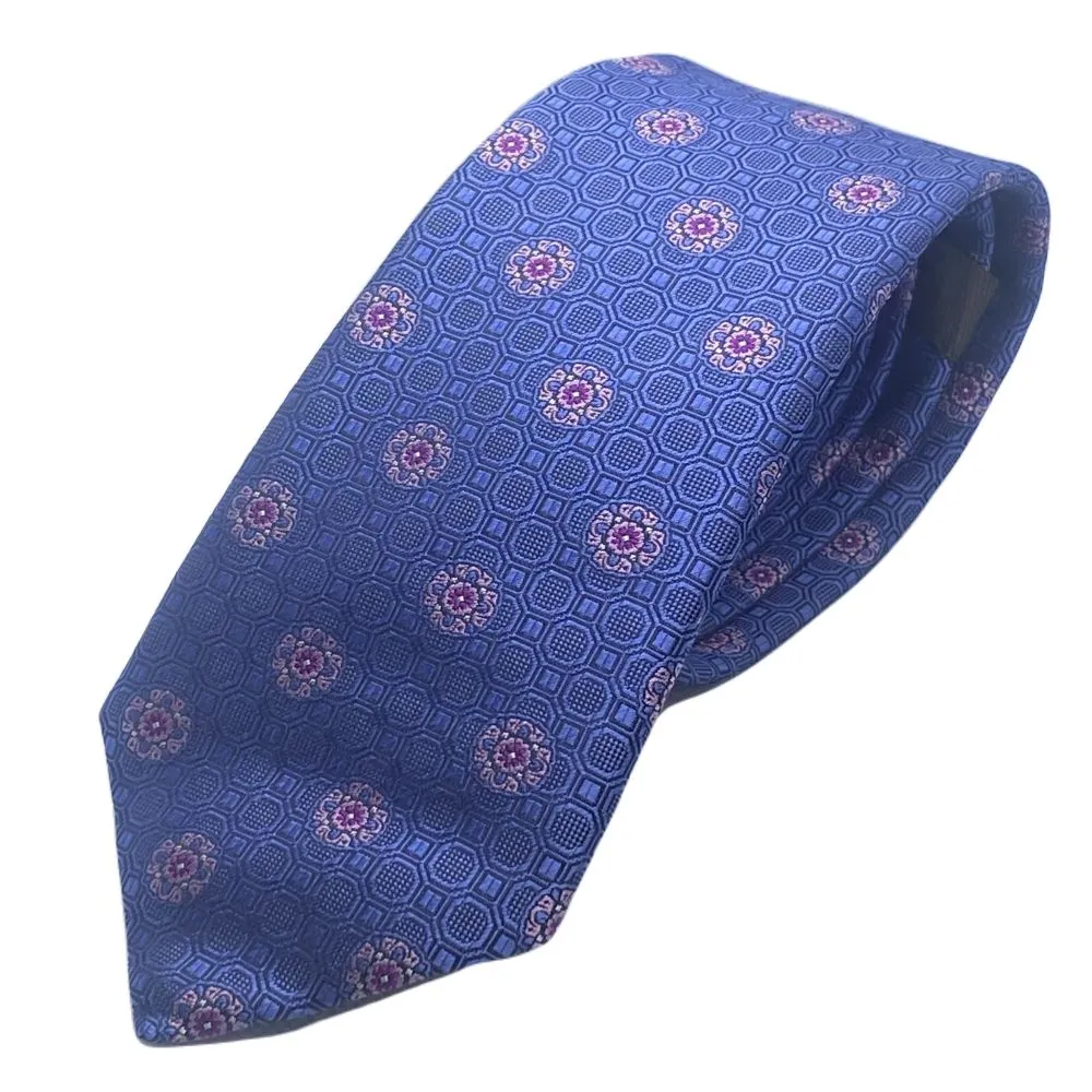 Canali Purple & Pink Silk Tie