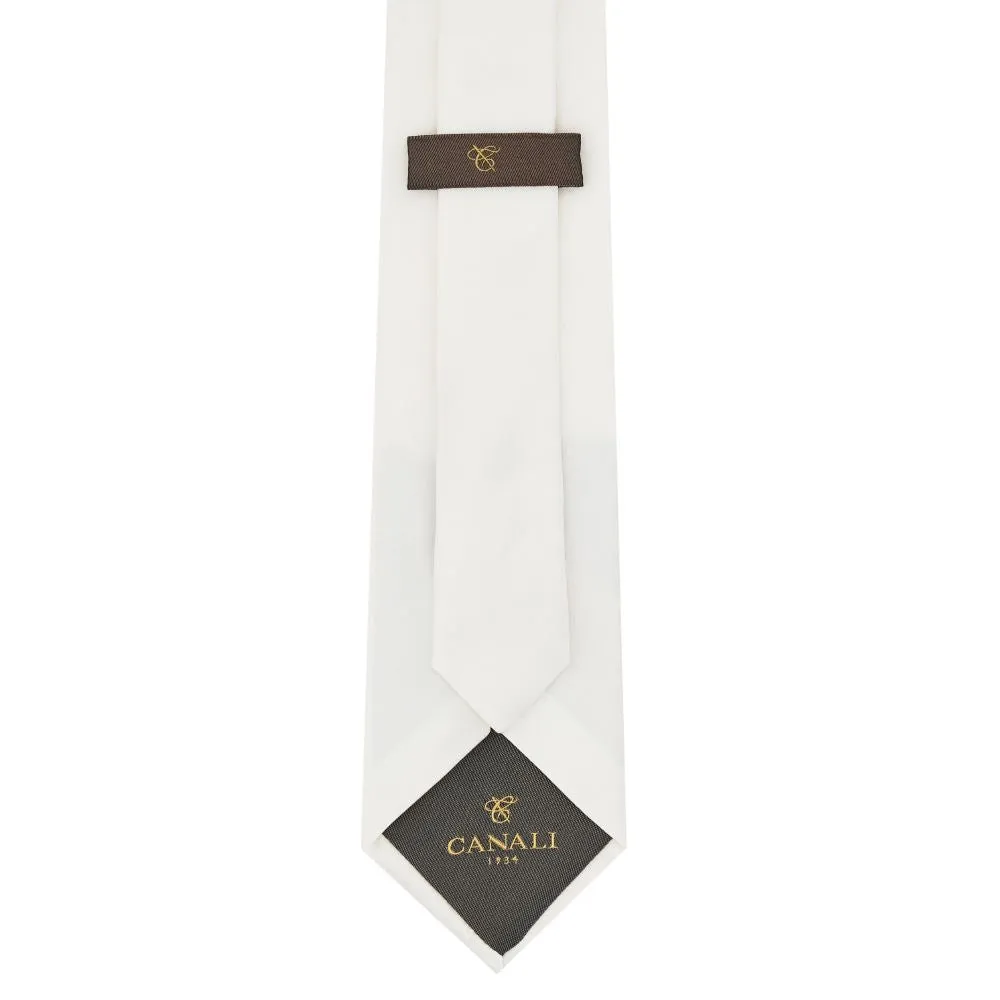 Canali White Jacquard Silk Tie