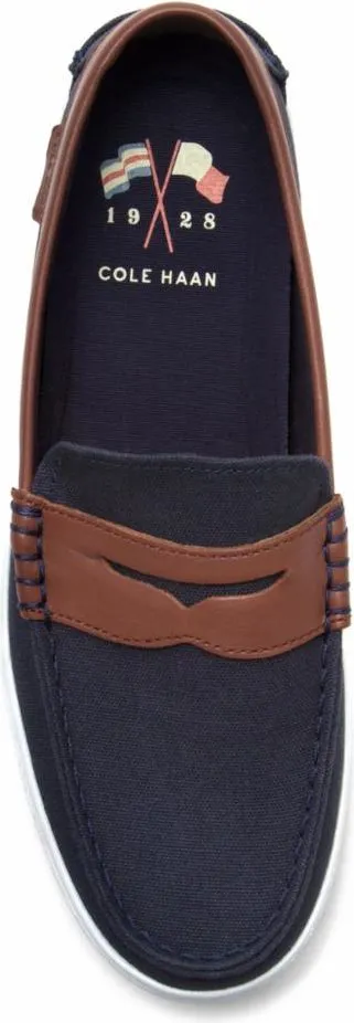 Cole Haan Nantucket Loafer Navy Canvas Chestnut