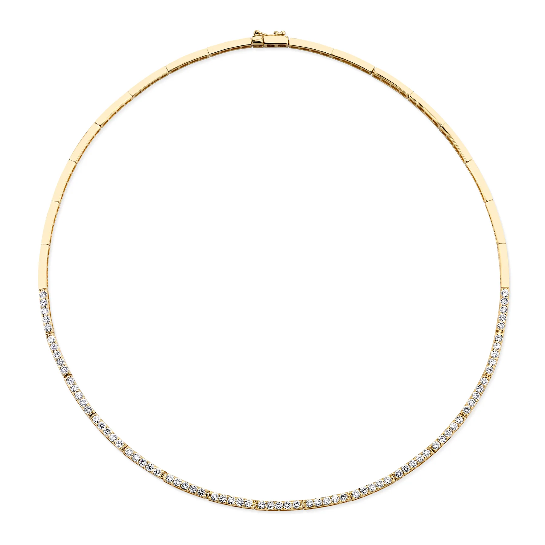 Crescent Eternity Necklace - White Diamond / 14k Yellow Gold