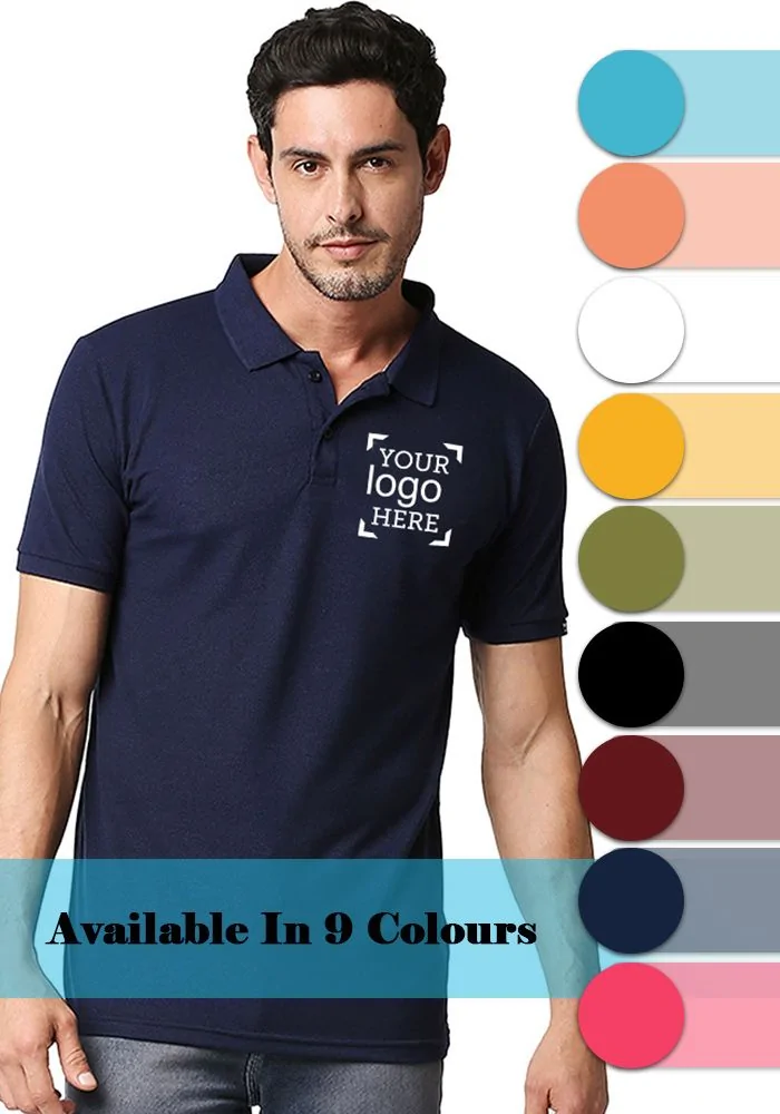 Custom Button Polo (Logo+Back Print) for Men