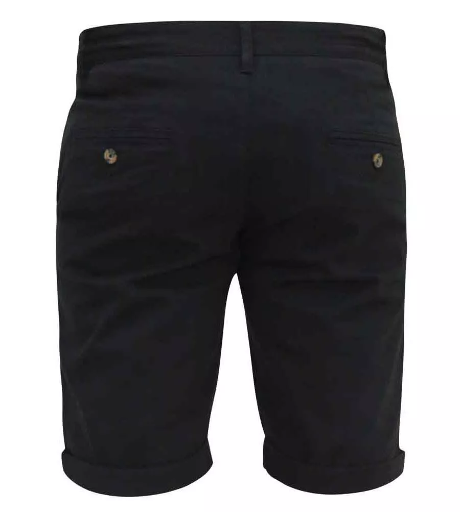 D555 Big Mens Black Stretch Chino Shorts (NELSON 2)