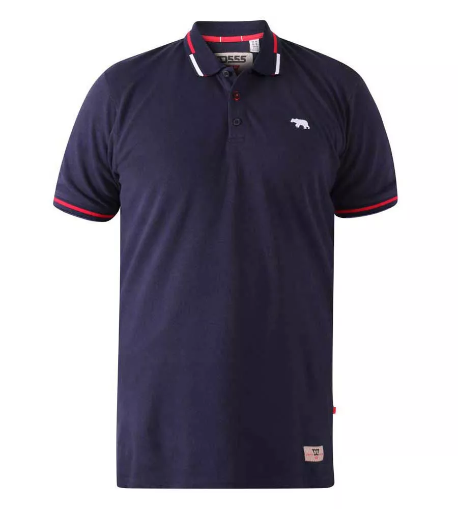 D555 Big Mens Pique Polo Shirt With Chest Embroidery (SLOANE)