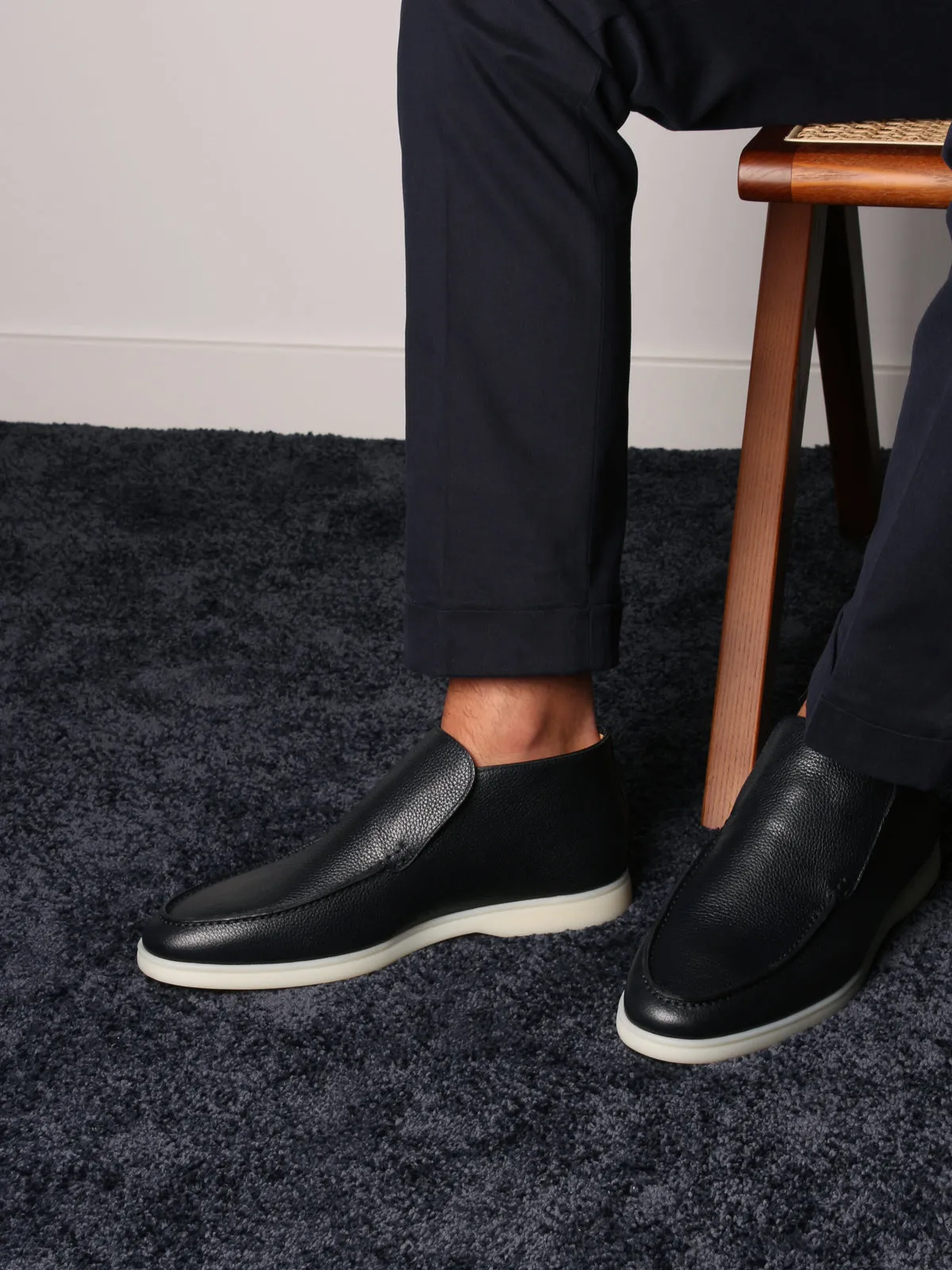 Dark Blue Grain City Loafer