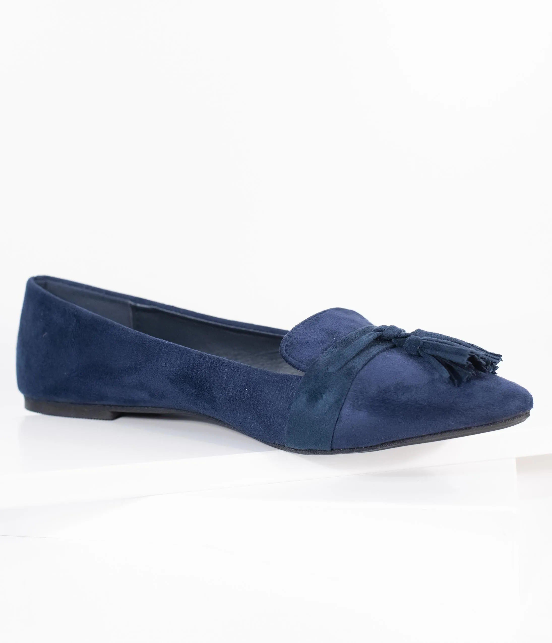 Dark Navy Blue Suede Tassel Loafer