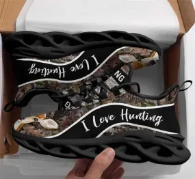 Deer Hunting I Love Hunting Forest Camo Clunky Sneakers