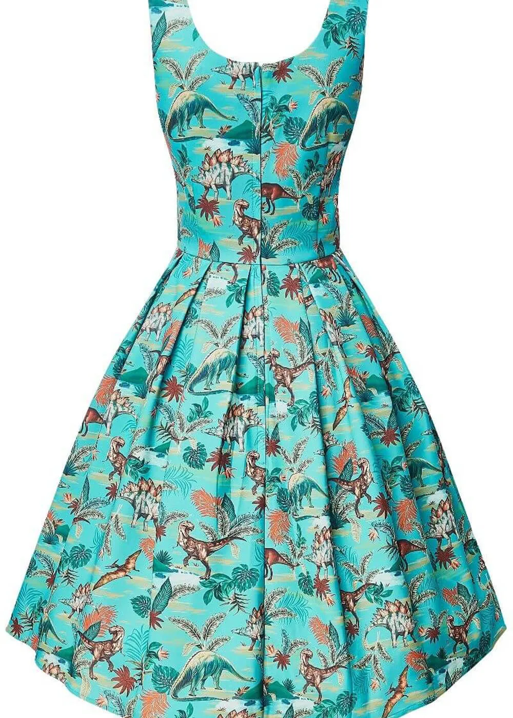 Dolly & Dotty Amanda Dinosaur 50's Swing Dress Green