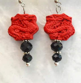 Dragon Earrings Cinnabar