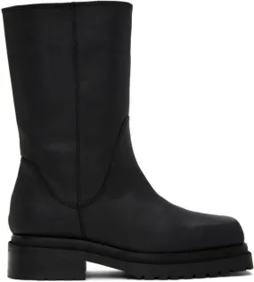 Eckhaus Latta Black Stacked Boots