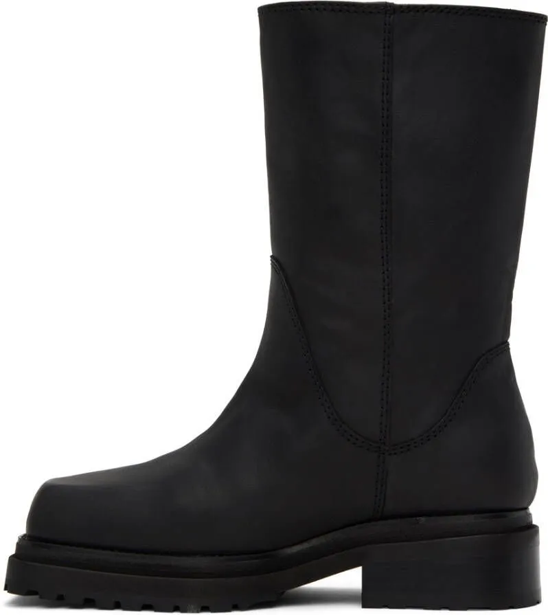 Eckhaus Latta Black Stacked Boots