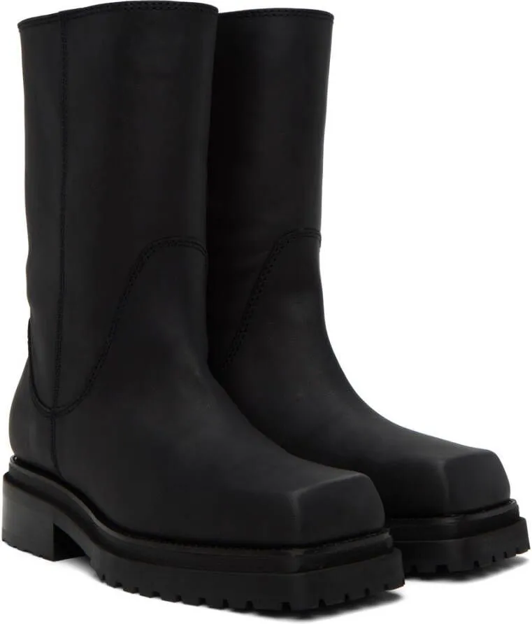 Eckhaus Latta Black Stacked Boots