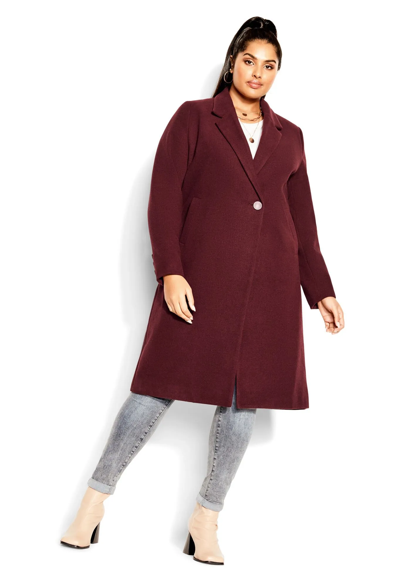 Effortless Chic Coat - oxblood