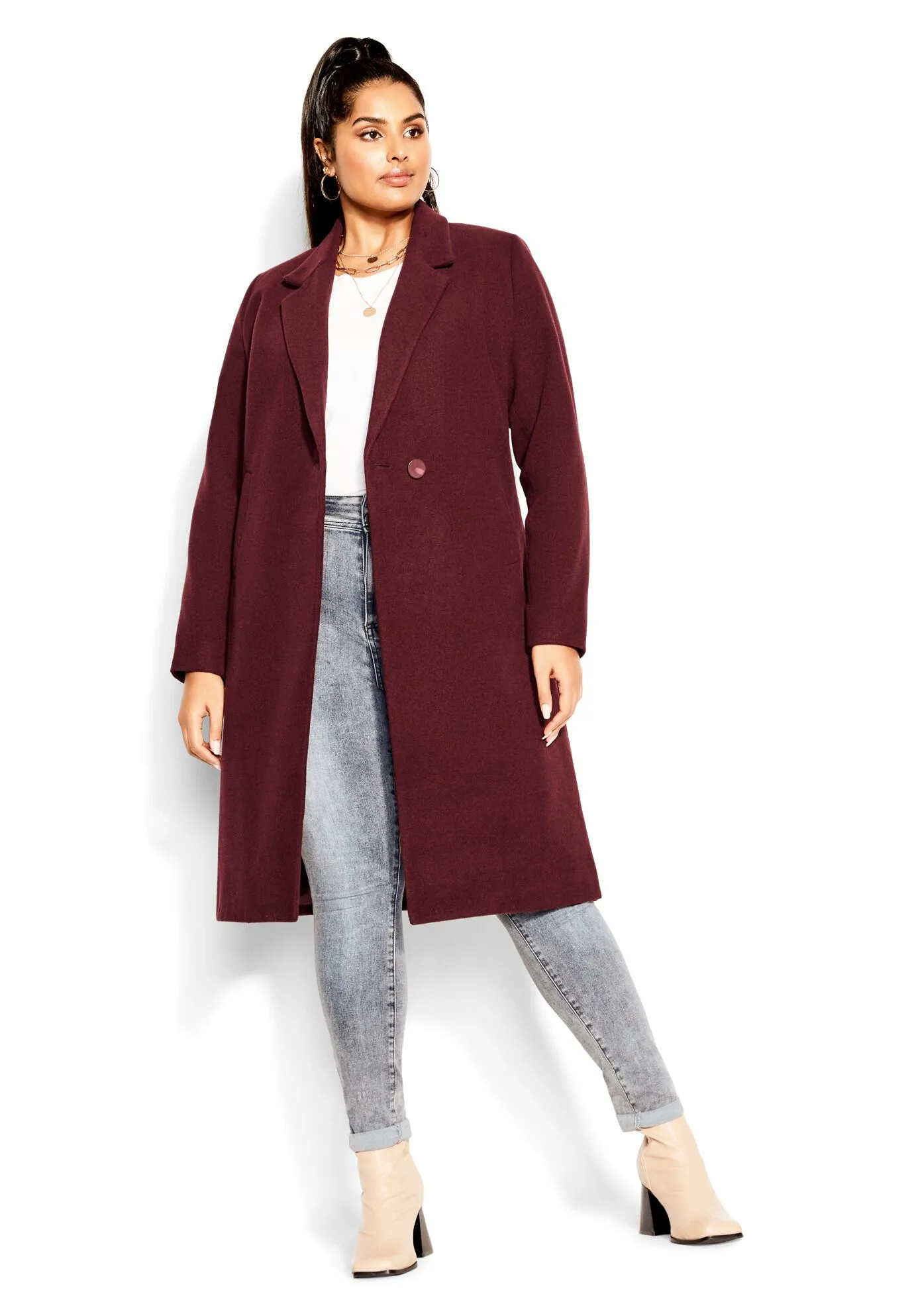 Effortless Chic Coat - oxblood