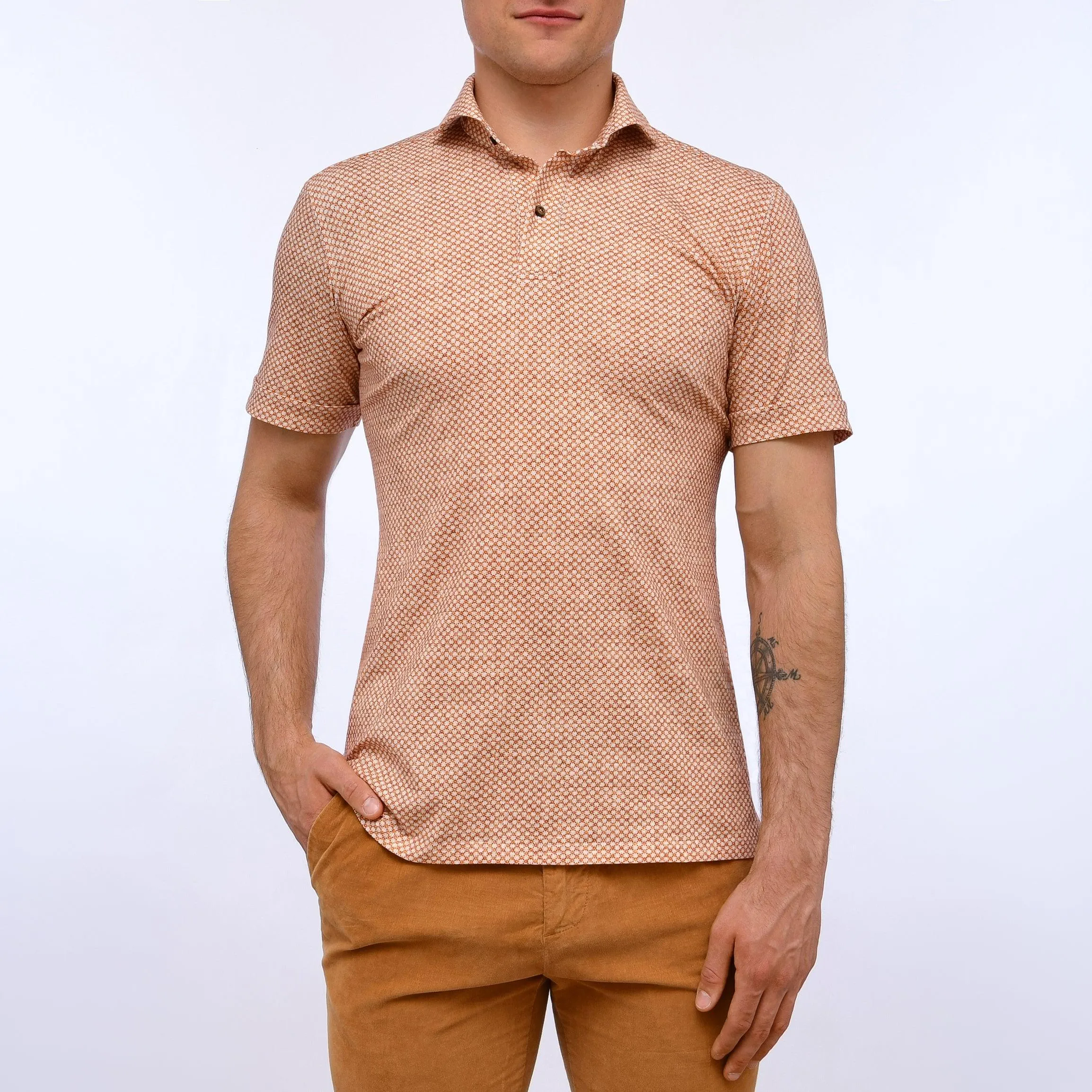 Emanuel Berg - Marselie - Polo manches courtes Premium Jersey Knit - Modern Fit - Orange