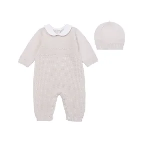 EMILE ET ROSE Harley Two-Piece Babygrow and Hat Set - Stone