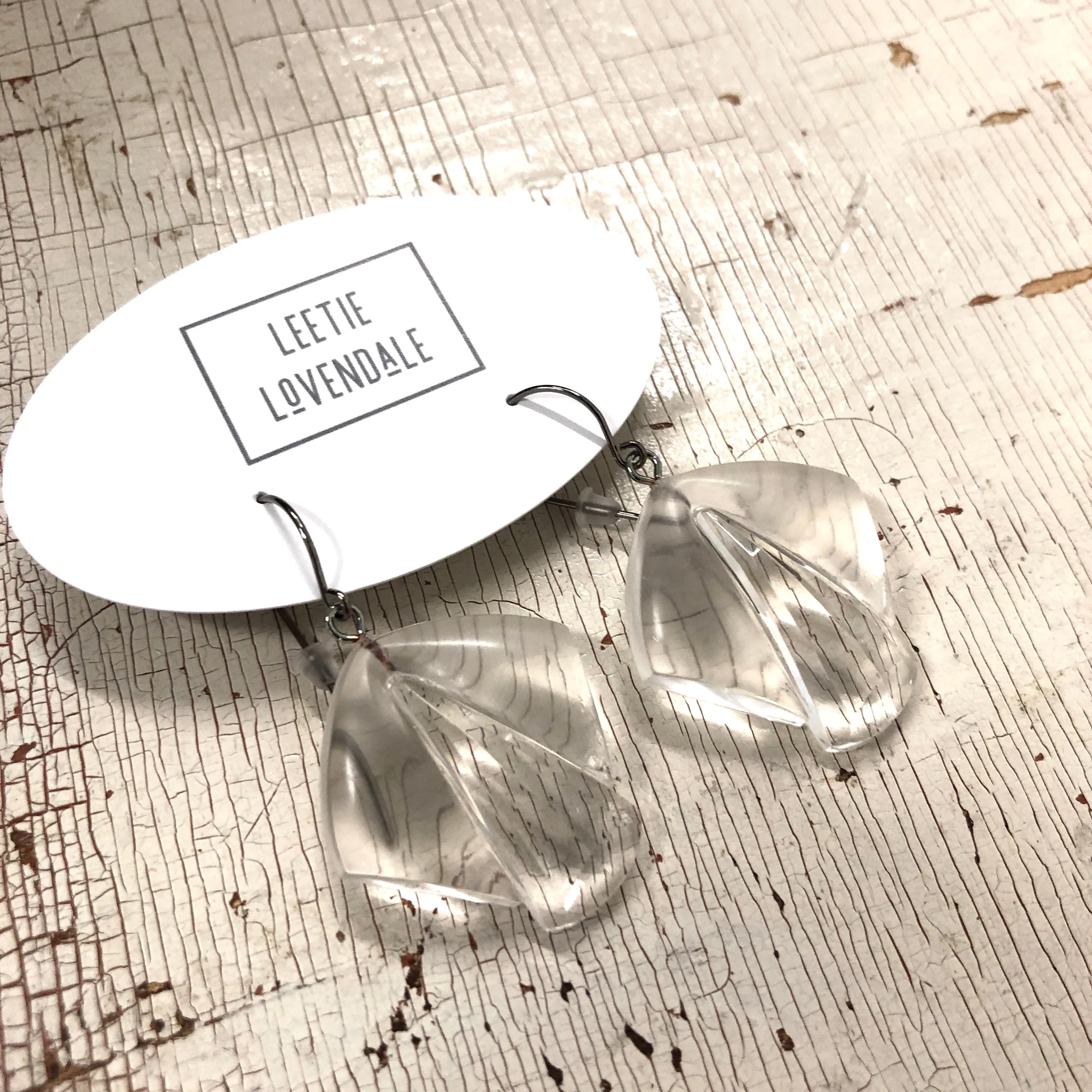 Faceted Clear Art Deco Curtain Drop Earrings