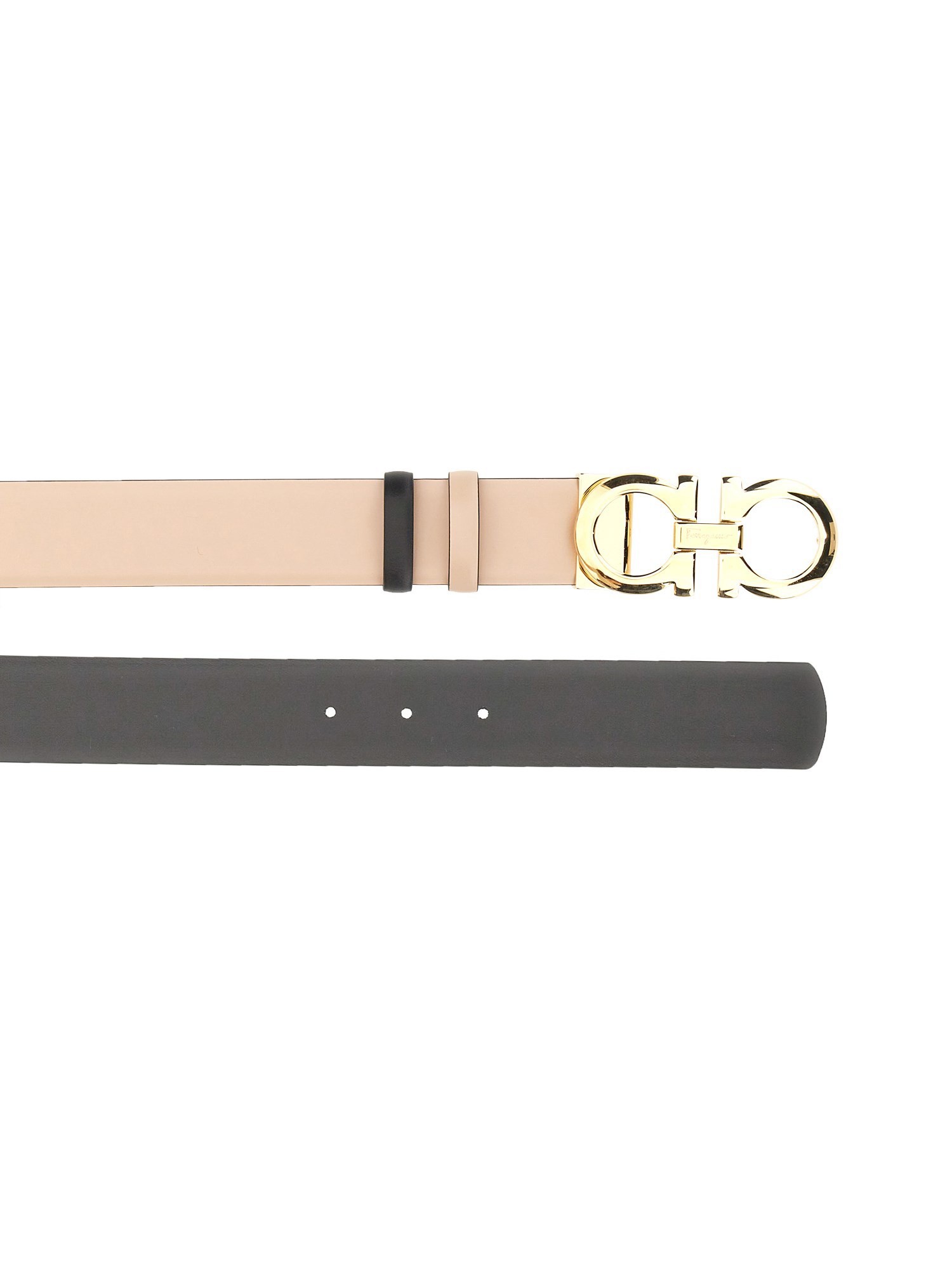 FERRAGAMO    REVERSIBLE LEATHER HOOKS BELT