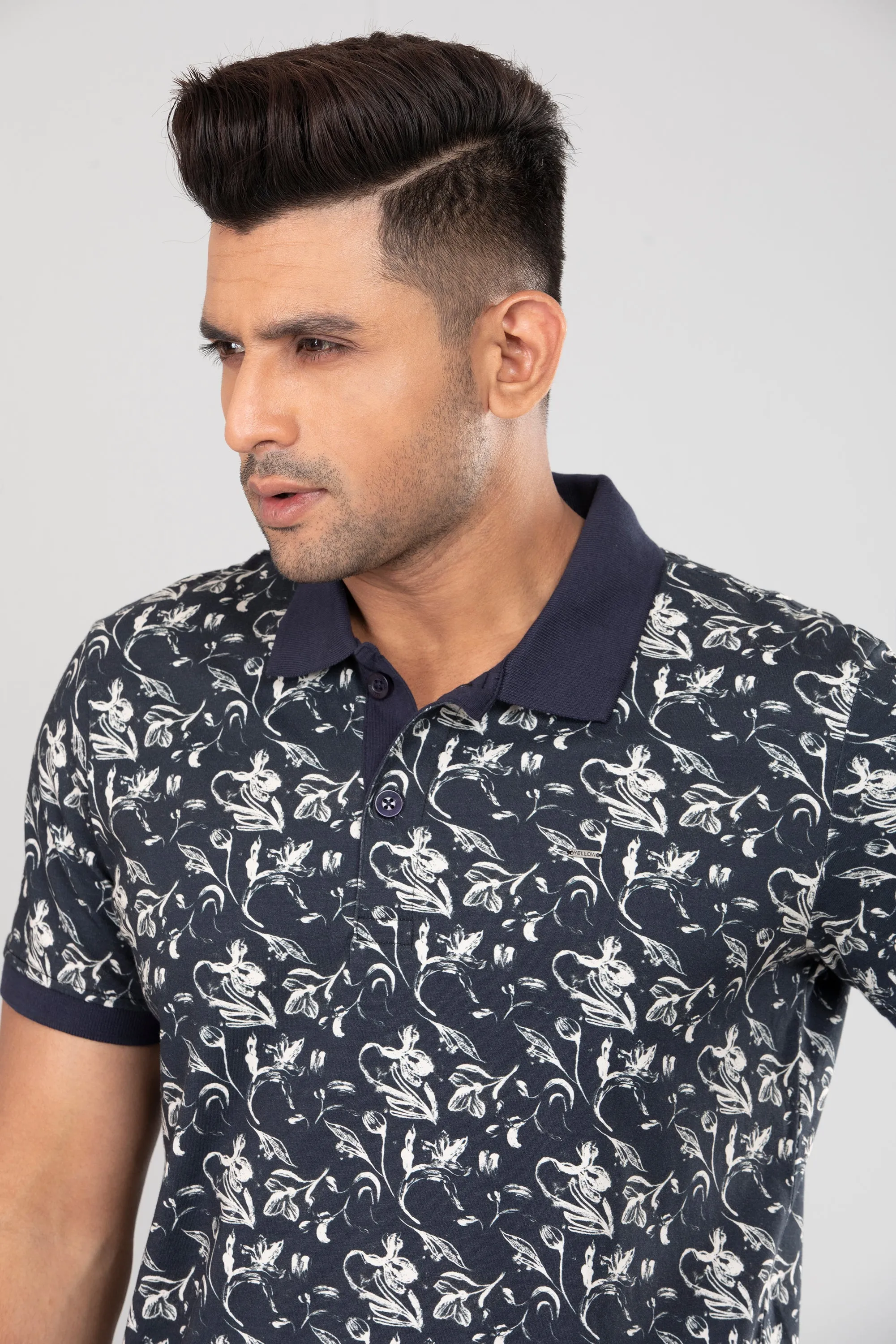 Floral Printed Polo Shirt