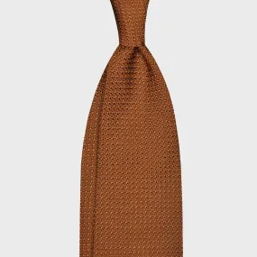 F.Marino Grenadine Silk Tie Chunky Gauze 3 Folds Copper Brown