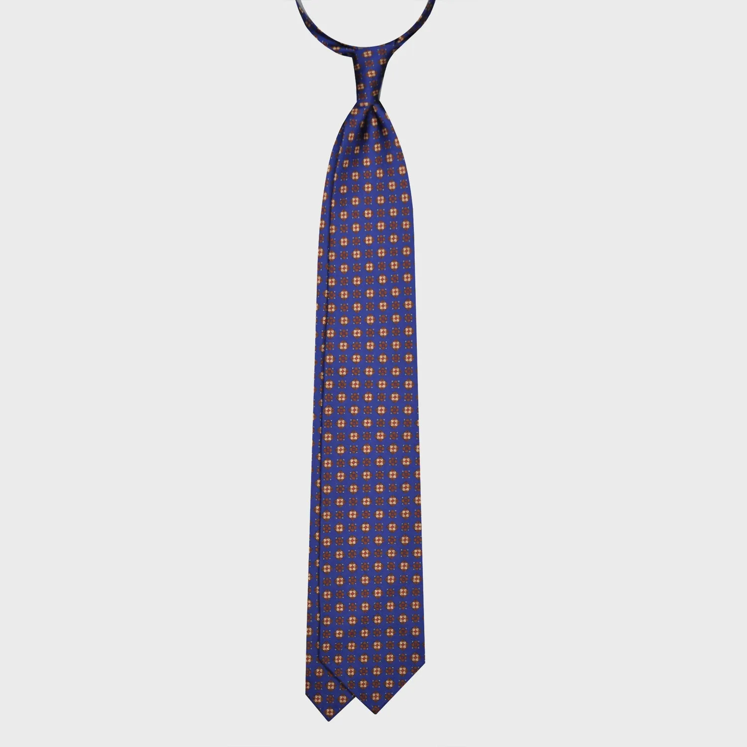 F.Marino Silk Tie 3 Folds Diamonds Royal